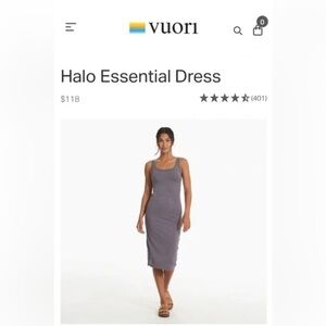 Vuori Halo Essential Dress in Gray